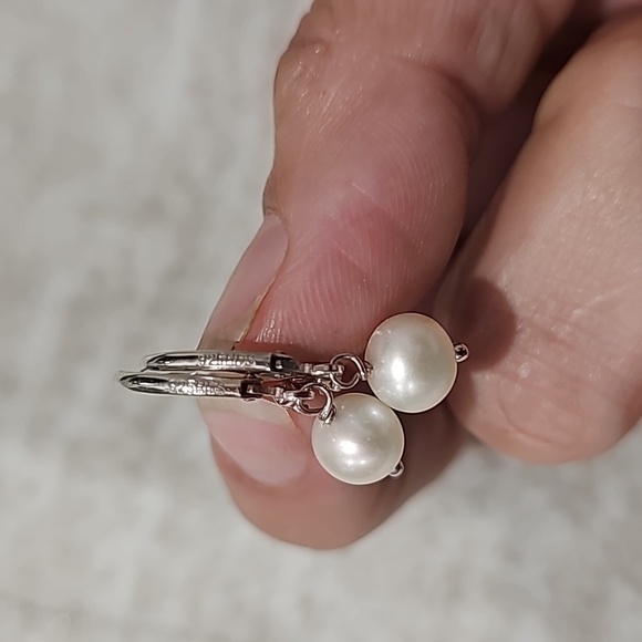 Jewelry Pearls Set Earrings and Necklace 925 - Picture 2 of 5